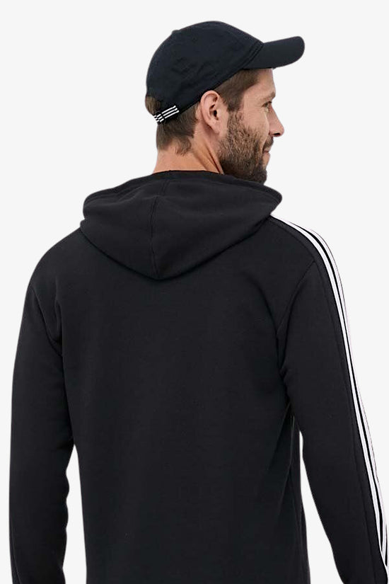 Felpa Full Zip Con Cappuccio Essentials 3-Stripes-adidas performance-Nero-Uomo-Ib4029-