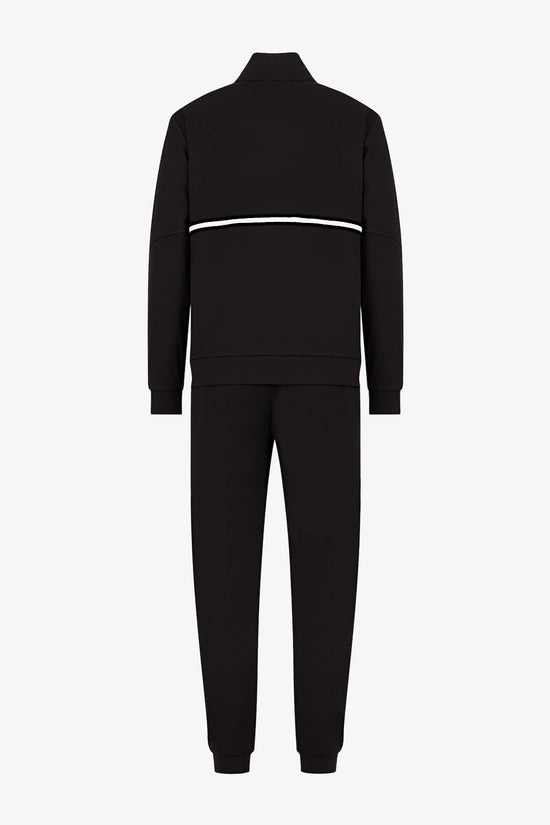 Tuta Full Zip Visibility Logo A Contrasto-emporio armani ea7-Nero-Uomo-3rpv75 pj05z 1200-
