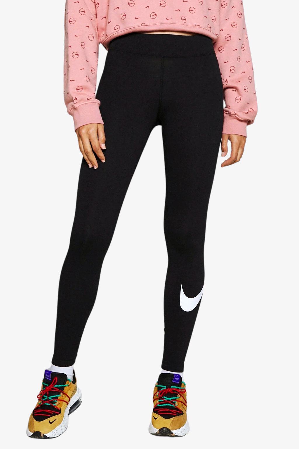 Nike Sportswear Leggings Essential Con Swoosh Nero Donna