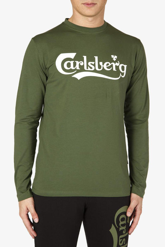 T-Shirt Maniche Lunghe Big Logo-carlsberg-Verde-Uomo-Cbu4502-