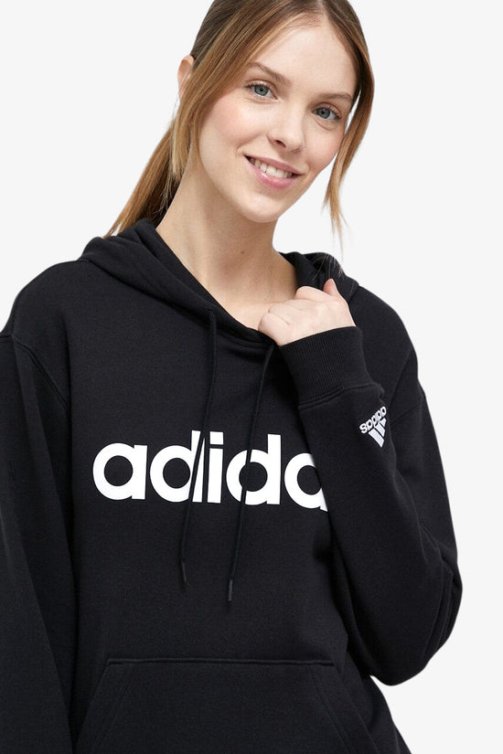 Felpa Con Cappuccio Essentials Linear-adidas performance-Nero-Donna-Ic4426-