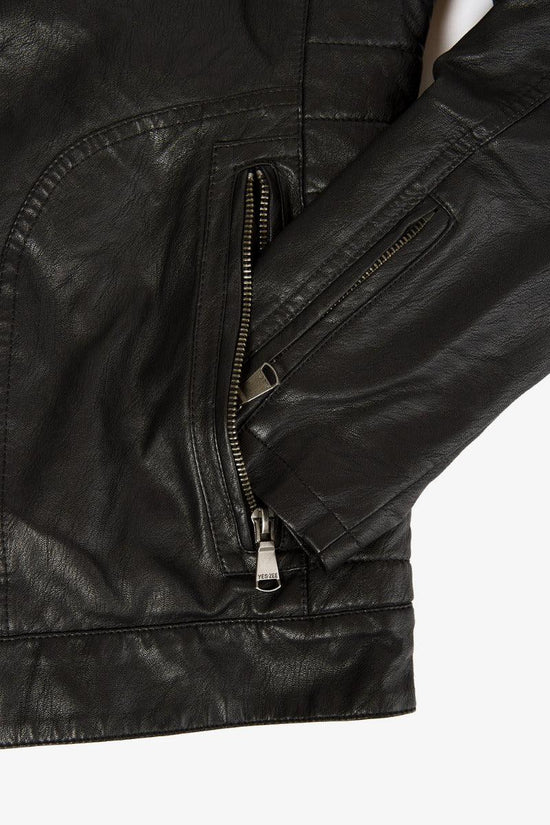 Giacca In Ecopelle Full Zip-yes zee-Nero-Uomo-J826/gk00 0801-
