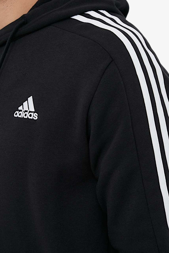 Felpa Full Zip Con Cappuccio Essentials 3-Stripes-adidas performance-Nero-Uomo-Ib4029-