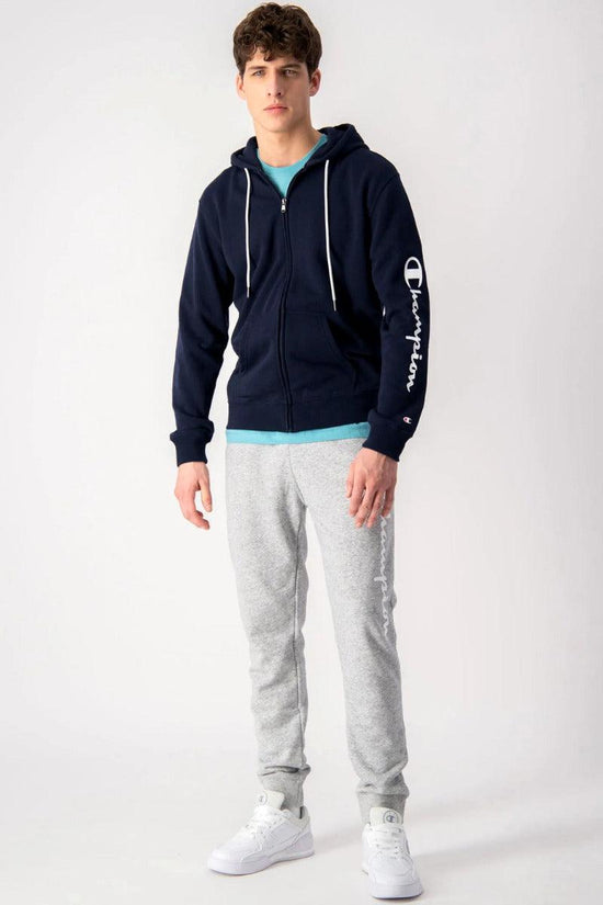 Felpa Full Zip Con Cappuccio Big Logo Sulla Manica-champion-Blu-Uomo-217144 bs501-