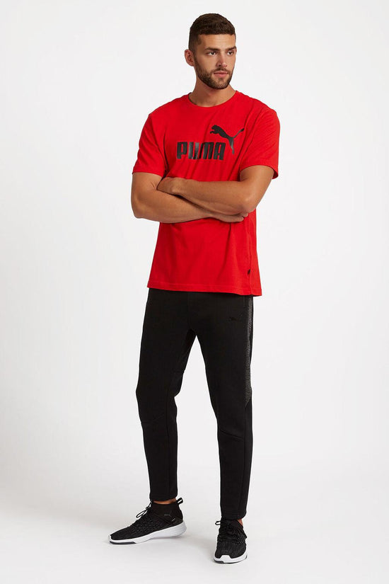 T-Shirt Maniche Corte Essentials Logo-puma-Rosso-Uomo-586666 11-