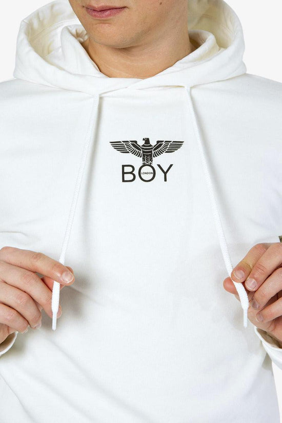 Felpa Con Cappuccio Logo Piccolo-boy london-Bianco-Uomo-Blu7044-