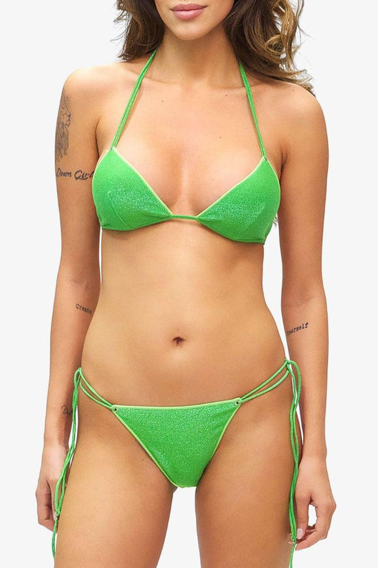 Bikini Reversibile Con Triangolo E Slip Laccetto Brasiliano Regolabile Roam-f**k-Verde-Donna-F21-0740x1-