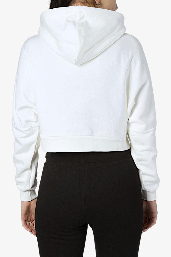 Felpa Corta Con Cappuccio Big Logo Strass-boy london-Bianco-Donna-Bld3195-