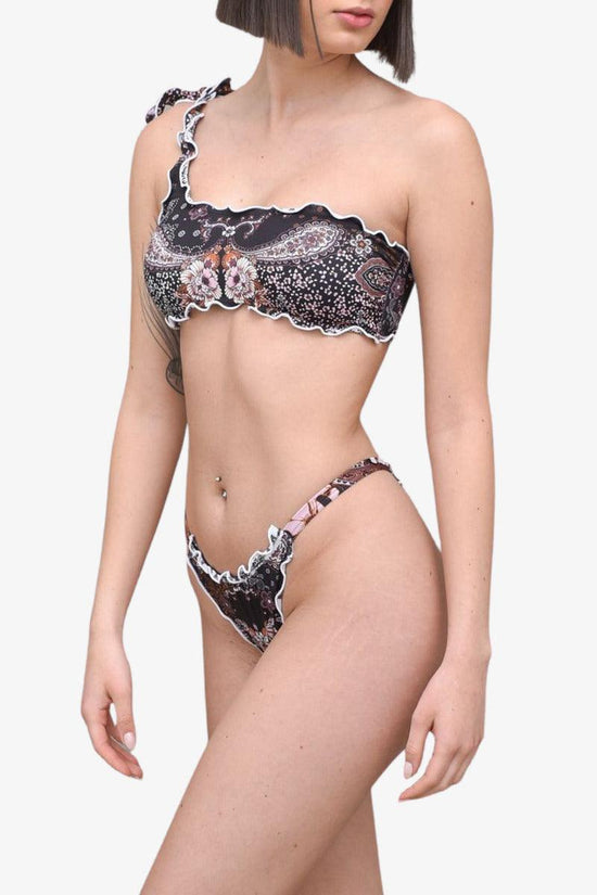 Bikini Monospalla E Slip Brasiliano Frou Frou Summer Of Love-f**k-Nero-Donna-F21-1540u-