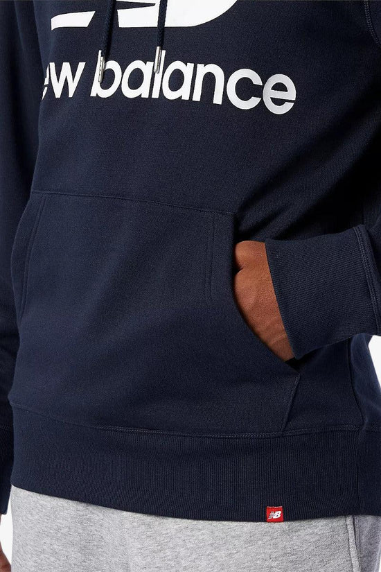 Felpa Con Cappuccio Essentials Stack Logo-new balance-Blu-Uomo-Mt03558ecl-