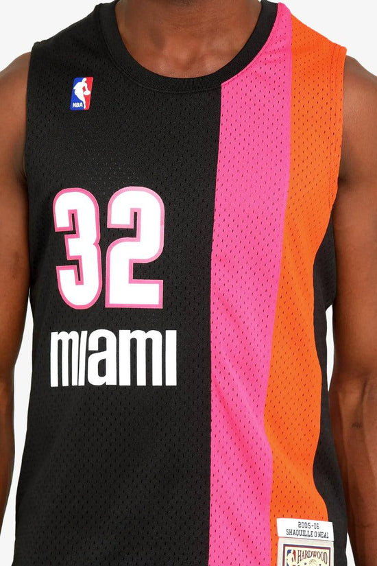 Canotta Swingman NBA Miami Heat 2005-06 Shaquille O'Neal-mitchell&ness-Nero-Uomo-Smjycp19243-mheblck05son-