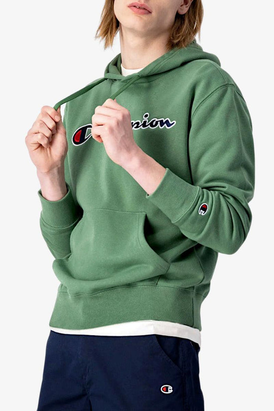 Felpa Con Cappuccio Big Logo Ricamato-champion-Verde-Uomo-217060 gs098-