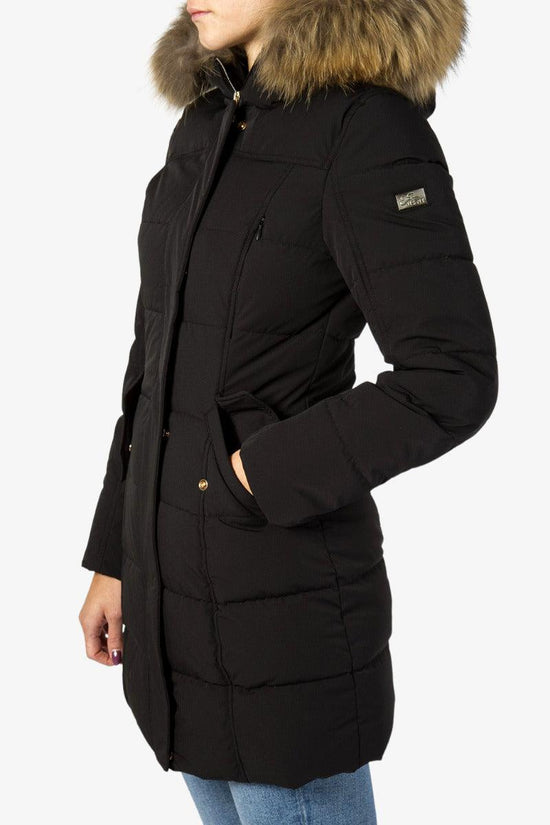 Giubbotto Parka Lungo Full Zip Con Cappuccio Con Pelo Rimovibile yes zee