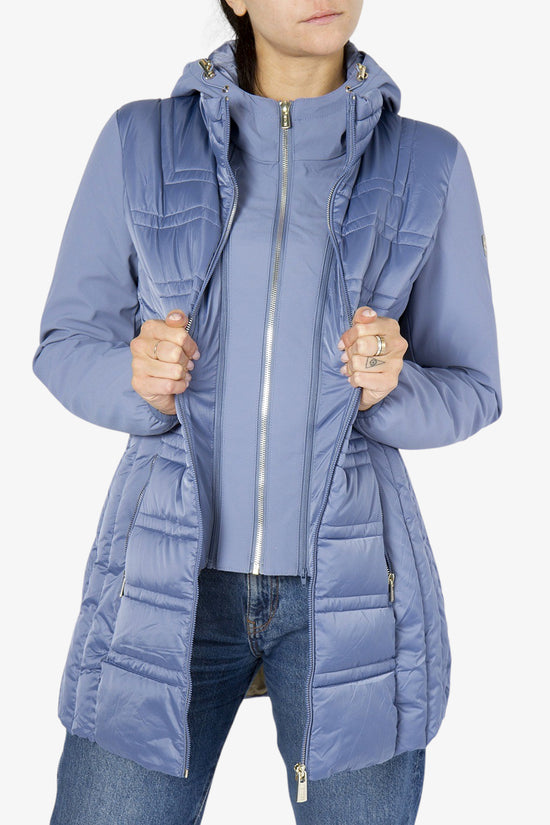 Piumino Full Zip Con Cappuccio E Maniche SoftShell-yes zee-Viola-Donna-O045/m800 0633-
