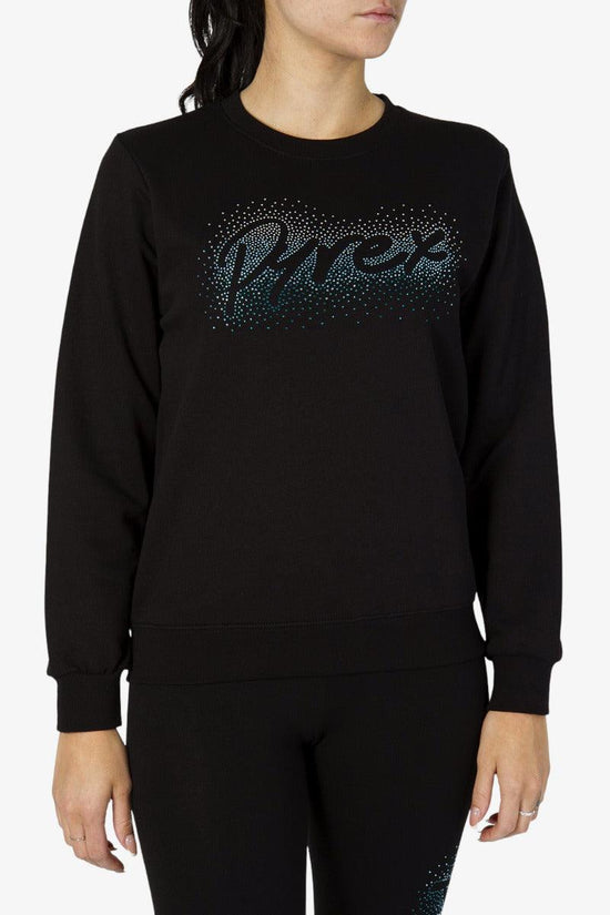 Felpa Girocollo Big Logo Script Con Strass-pyrex-Nero-Donna-22epb43143-