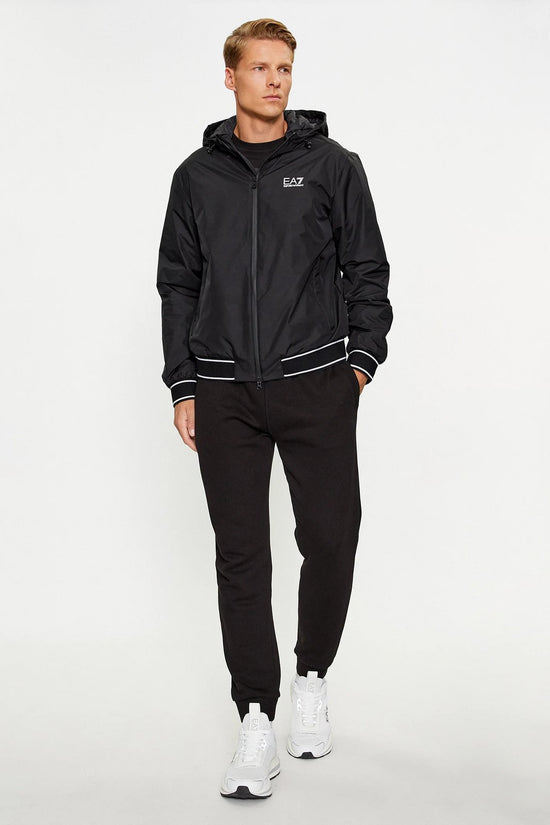 Giacca Leggera Full Zip Con Cappuccio-emporio armani ea7-Nero-Uomo-6rpb08 pn27z 1200-