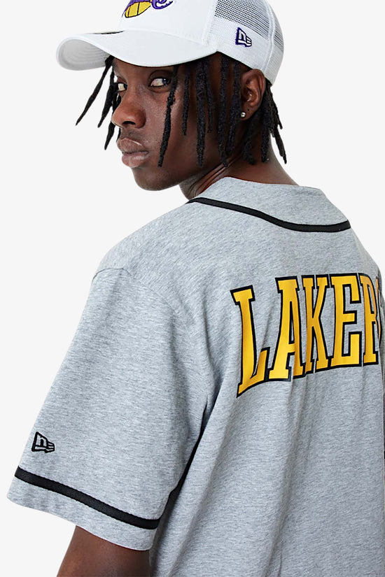 T-Shirt Maniche Corte Los Angeles Lakers NBA Baseball-new era-Grigio-Uomo-60357098-