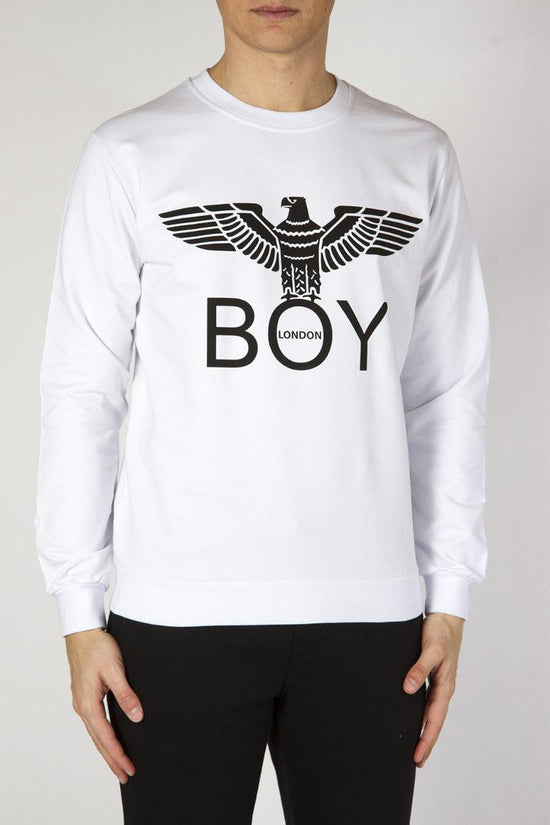 Felpa Girocollo-boy london-Bianco-Uomo-Blu6502-