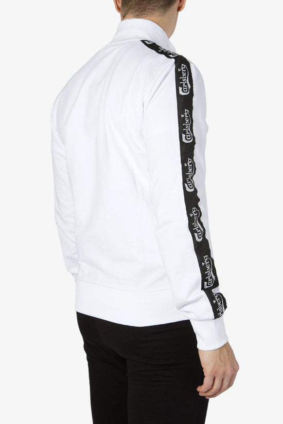 Felpa Full Zip Con Bande Logo-carlsberg-Bianco-Uomo-Cbu5085-