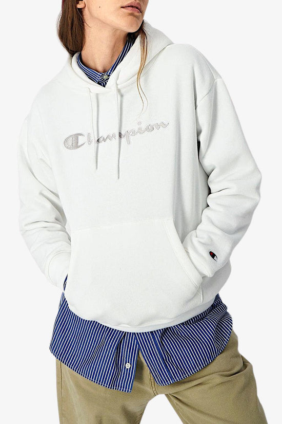 Felpa Con Cappuccio Big Logo Ricamato-champion-Bianco-Donna-115477 ww001-
