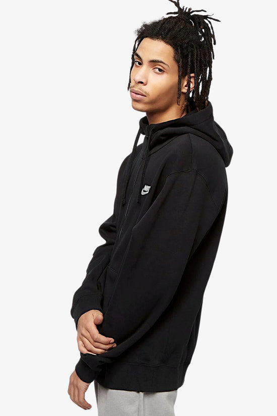 Felpa Full Zip Con Cappuccio Club-nike sportswear-Nero-Uomo-Bv2648 010-