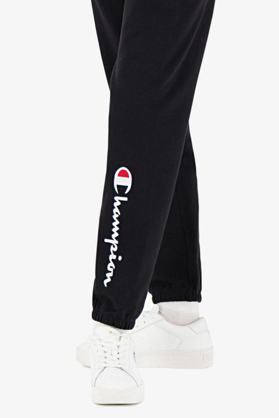 Pantalone Big Logo Ricamato In Satin-champion-Nero-Donna-113192 kk001-