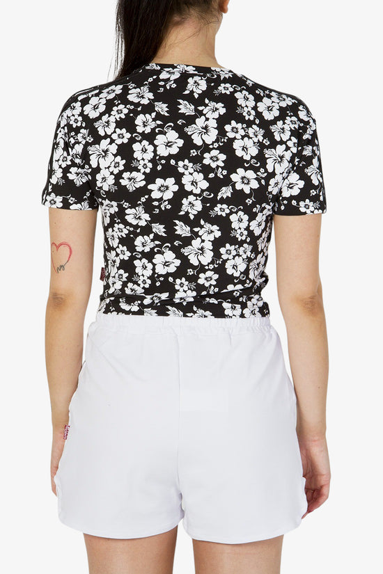 T-Shirt Corta Big Logo Stampa Fiori All-Over-carlsberg-Nero-Donna-Cbd4636-