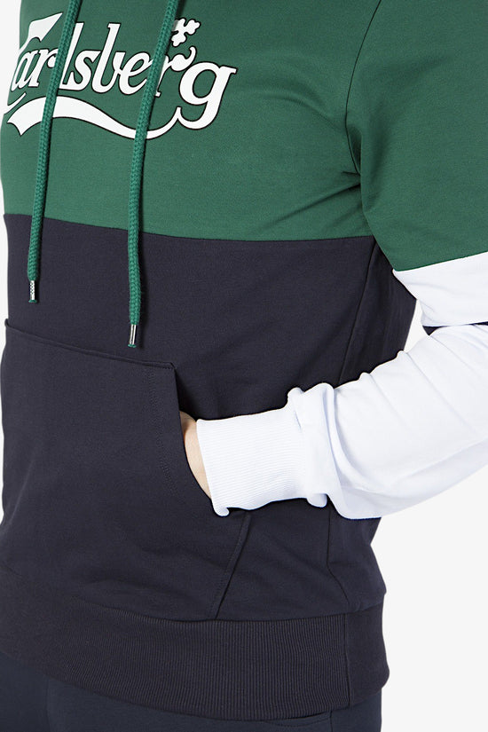Felpa Con Cappuccio Big Logo Colorblock-carlsberg-Verde-Uomo-Cbu5437-