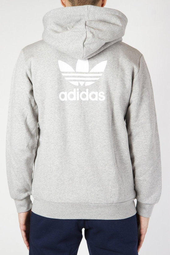 Felpa Full Zip Con Cappuccio Fleece Trefoil-adidas originals-Grigio-Uomo-Dn6015-