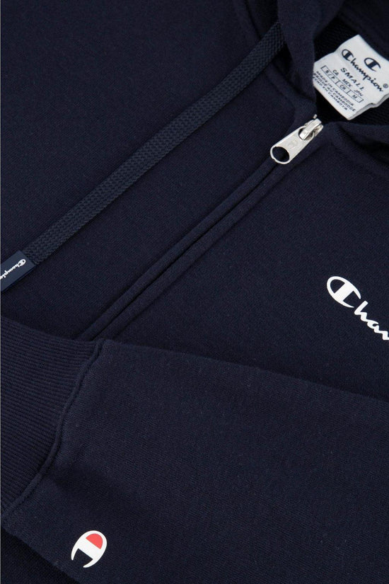 Felpa Full Zip Con Cappuccio Logo Piccolo-champion-Blu-Donna-114862 bs501-