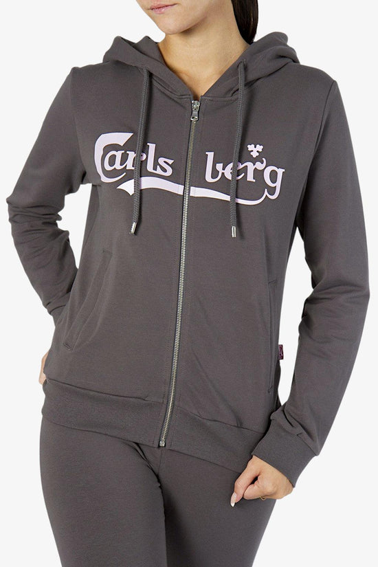 Felpa Full Zip Con Cappuccio Big Logo-carlsberg-Grigio-Donna-Cbd4426 grigio-