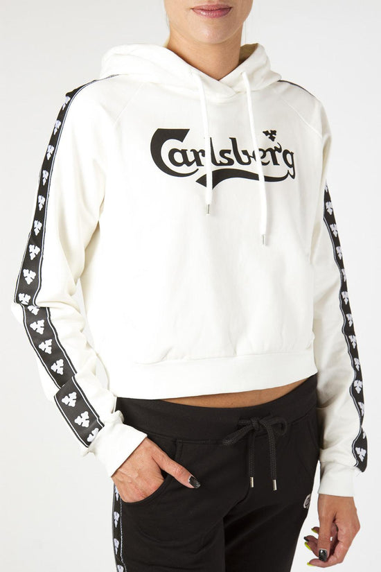 Felpa con Cappuccio-carlsberg-Bianco-Donna-Cbd2940-