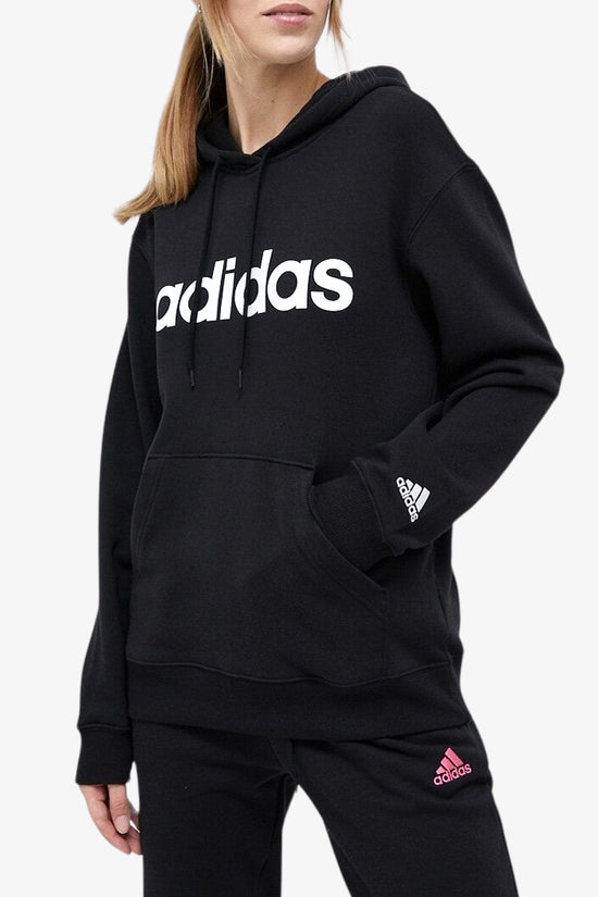 Felpa Con Cappuccio Essentials Linear-adidas performance-Nero-Donna-Ic4426-