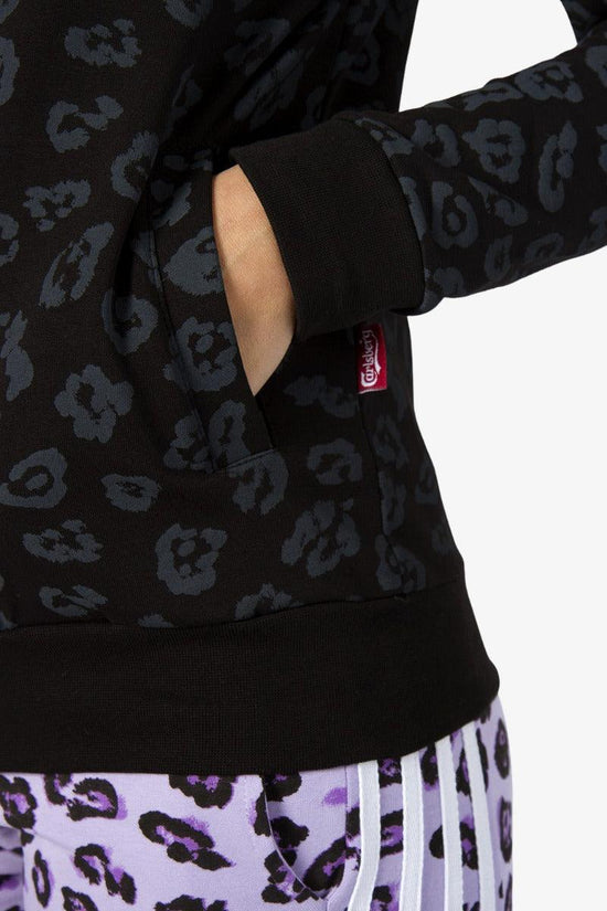 Felpa Full Zip Motivo Animalier All-Over Con Bande-carlsberg-Nero-Donna-Cbd4341-