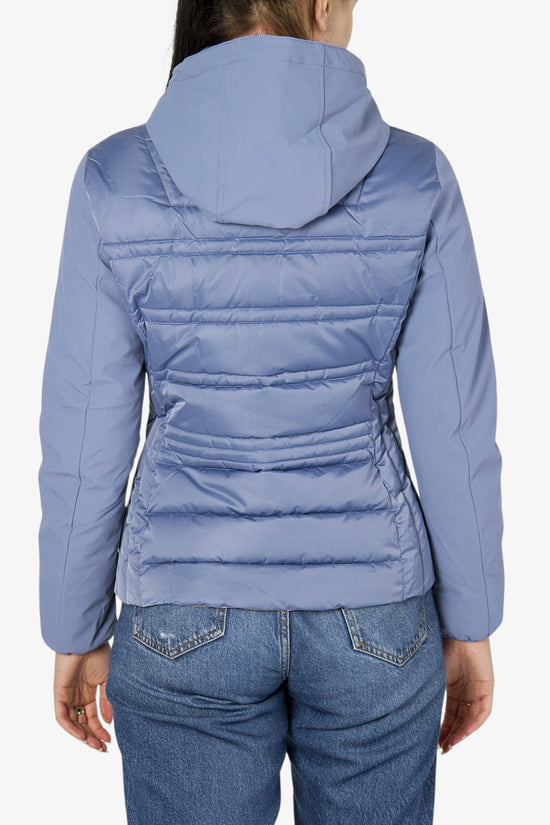 Piumino Corto Full Zip Con Cappuccio Maniche Softshell-yes zee-Viola-Donna-J045/m800 0633-