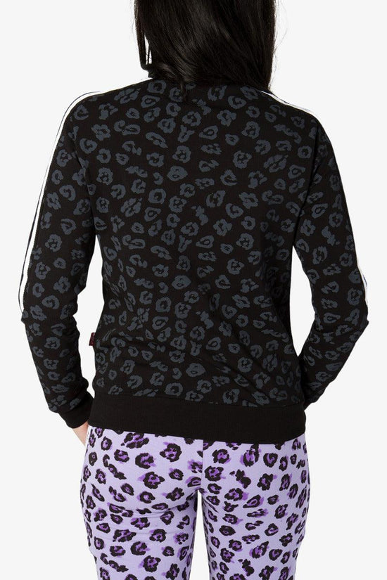 Felpa Full Zip Motivo Animalier All-Over Con Bande-carlsberg-Nero-Donna-Cbd4341-