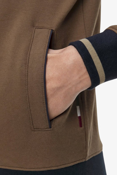 aeronautica militare Felpa Full Zip Piccolo Stemma Frecce Tricolori Marrone Uomo, foto 4