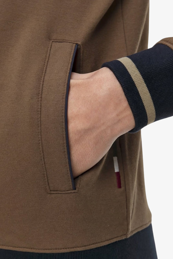 aeronautica militare Felpa Full Zip Piccolo Stemma Frecce Tricolori Marrone Uomo, foto 4