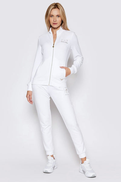 emporio armani ea7 Felpa Full Zip Evolution Bianco Donna, foto 2