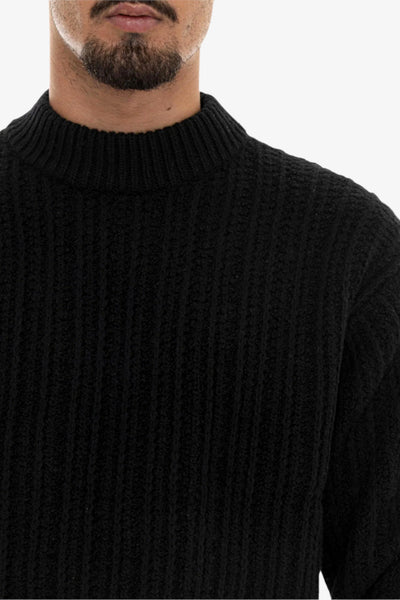 boss Maglione Girocollo In Misto Lana Vernic Lavorata Nero Uomo, foto 2