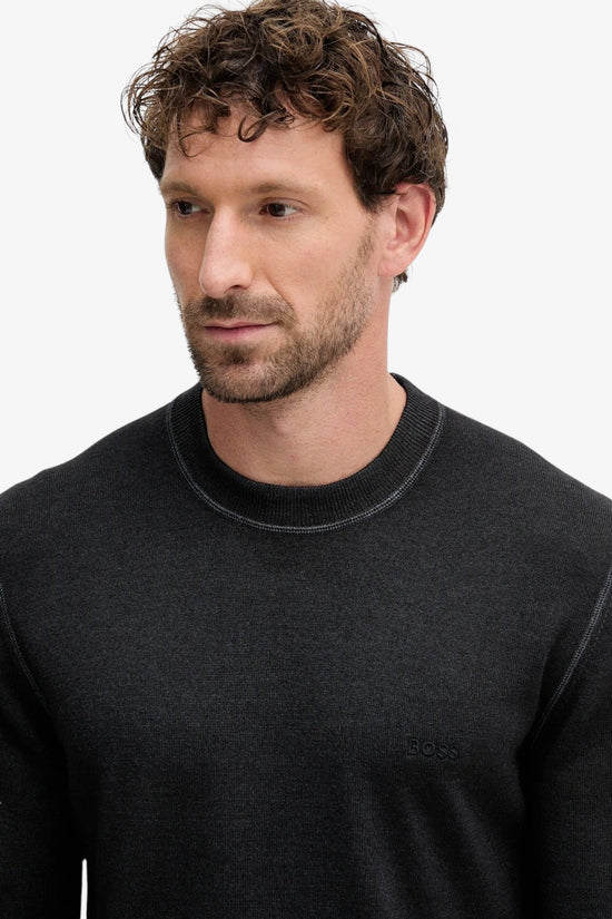  Maglione Girocollo Tinto In Capo In Lana Vergine boss 