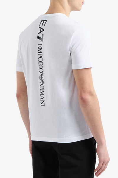 emporio armani ea7 T-Shirt Maniche Corte Stampa Logo Series Sul Retro Bianco Uomo