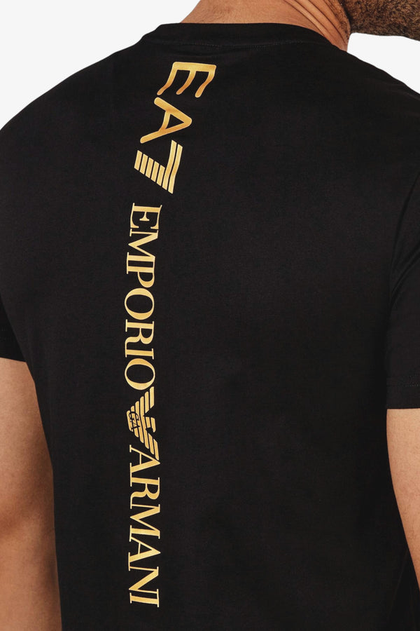 emporio armani ea7 T-Shirt Maniche Corte Stampa Logo Series Sul Retro Nero Uomo, foto 2