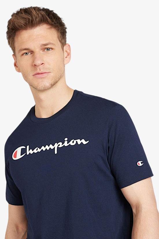 Champion T shirt Maniche Corte Big Logo Blu Uomo MOUD