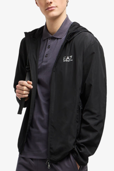 emporio armani ea7 Giacca Full Zip Con Cappuccio Core Identity Nero Uomo