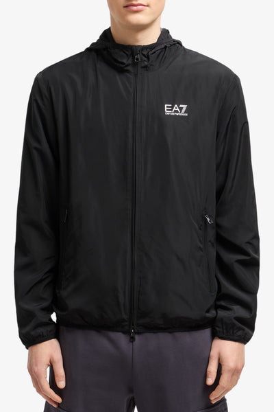 emporio armani ea7 Giacca Full Zip Con Cappuccio Core Identity Nero Uomo, foto 3