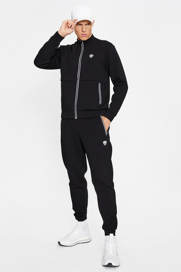 emporio armani ea7 Pantaloni Premium Shield In Misto Viscosa Stretch Nero Uomo, foto 3