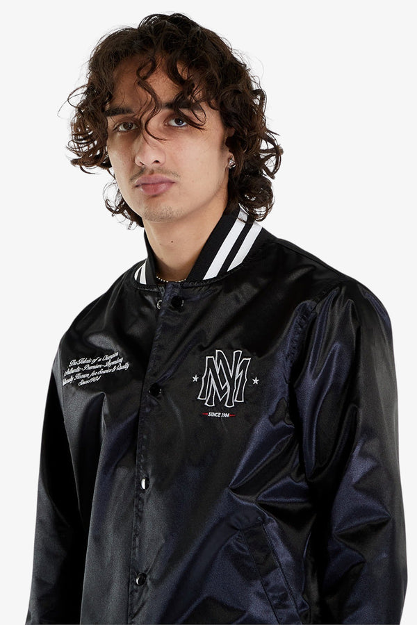 mitchell&ness Giacca Bomber Branded 1904 Satin Nero Uomo, foto 2