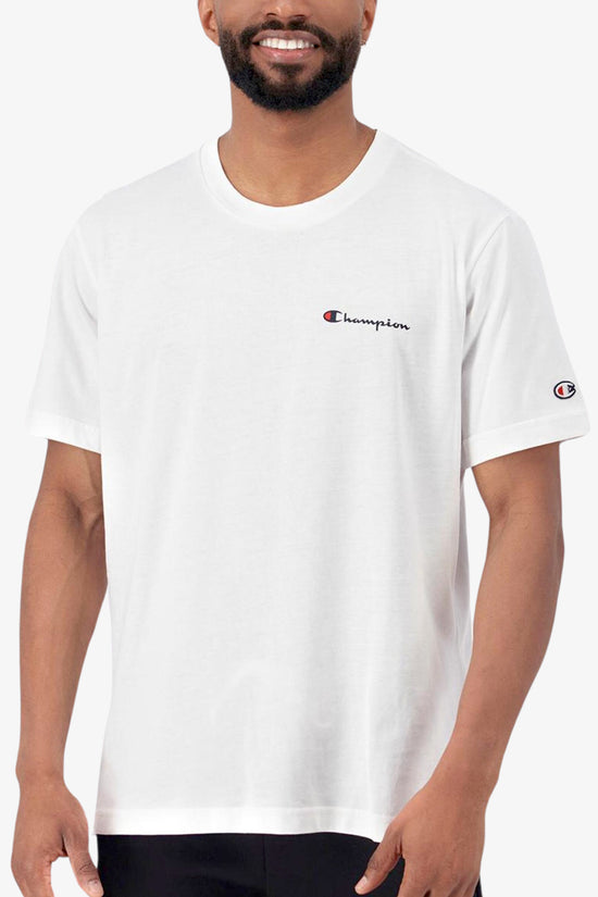 Champion T shirt Maniche Corte Logo Piccolo Bianco Uomo MOUD