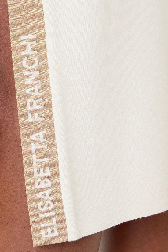  Vestito In Maglia Con Bande In Viscosa Lucida-elisabetta franchi-Marrone-Donna-Am03s61e2 u69-3  